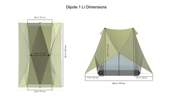 タープテント非自立帳 Dipole 1 Li [ Dyneema® ] 1P