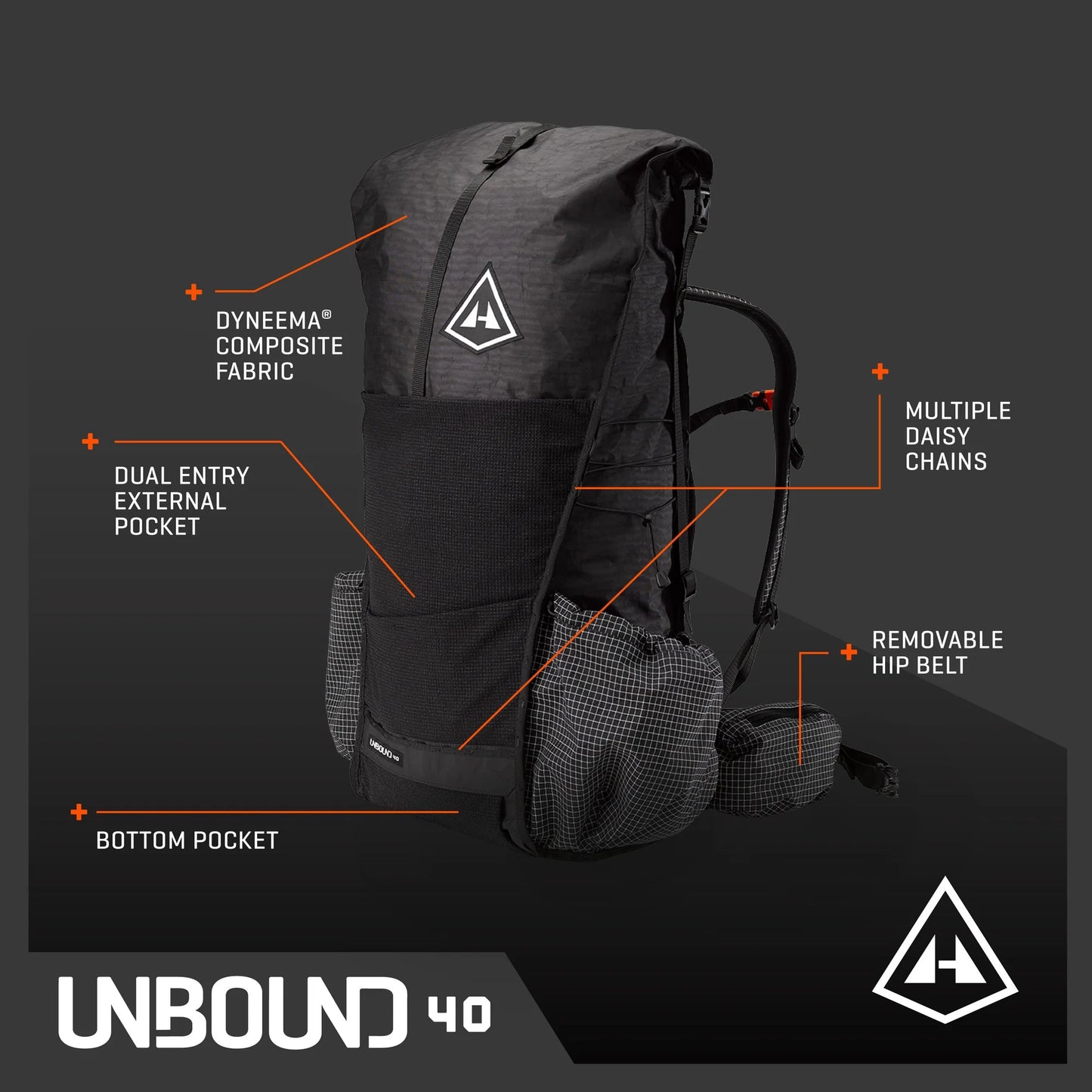 Hyperlite Mountain Gear Dyneema® UNBOUND 40L + 9L 無所限