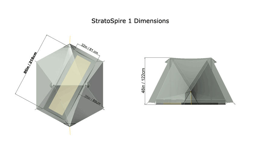 Tarptent StratoSpire 1.5P [ 速架設備 ] 2 人または犬 + 1 人まで充電可能